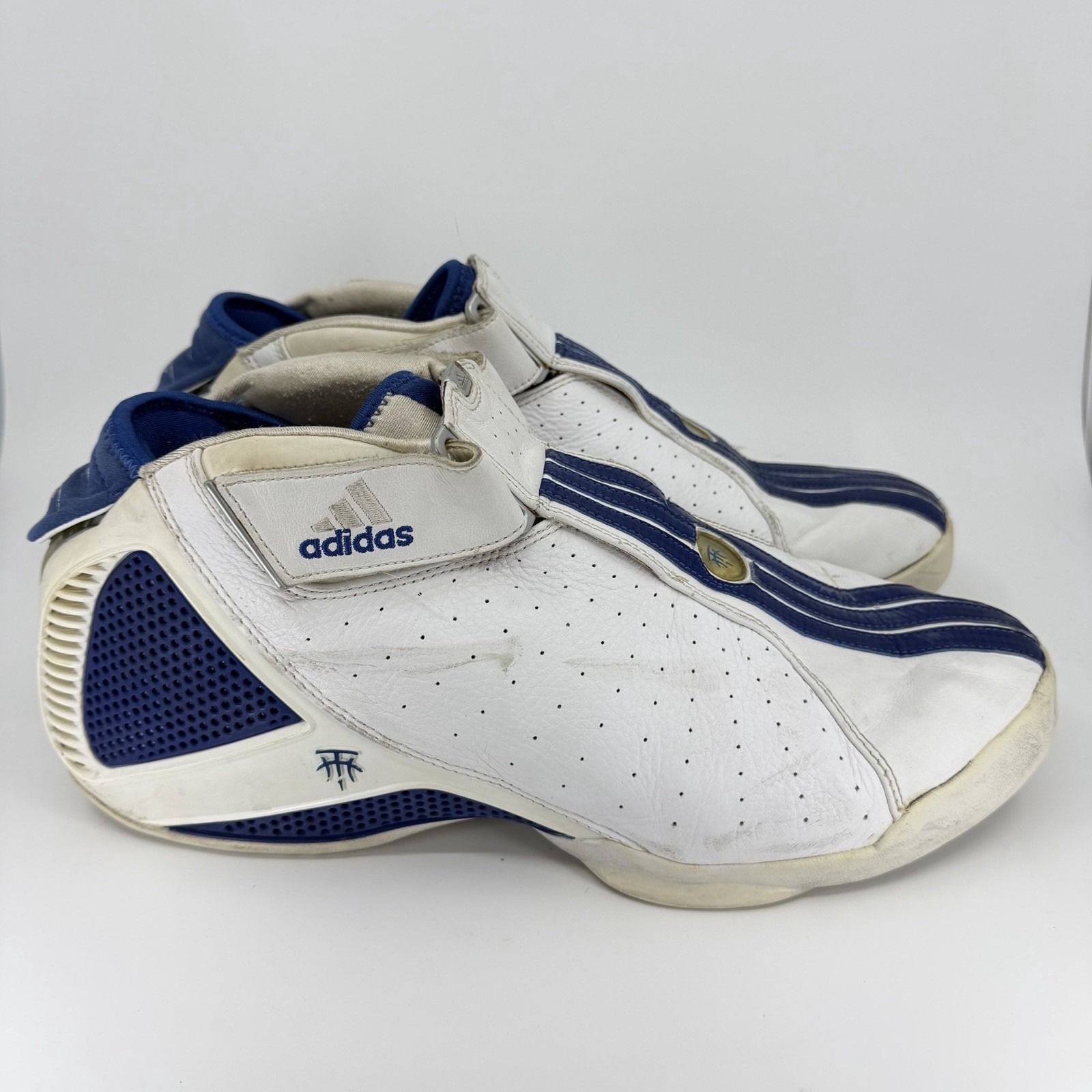 Adidas T-Mac 4.5 All Star Basketball Shoes Size 13 White Blue Rare Vintage Read